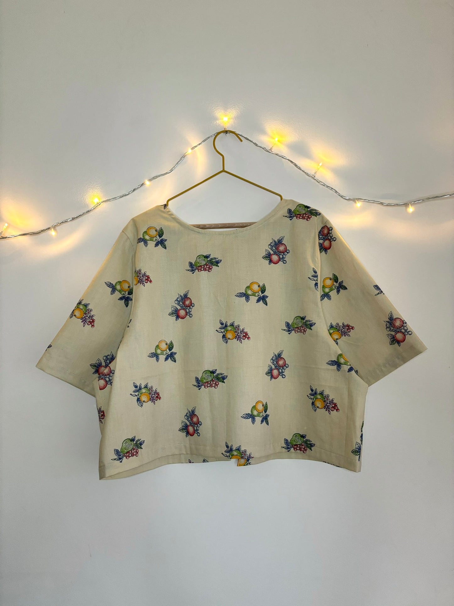 T'other Way Tie Top in Vintage Fruit Cotton