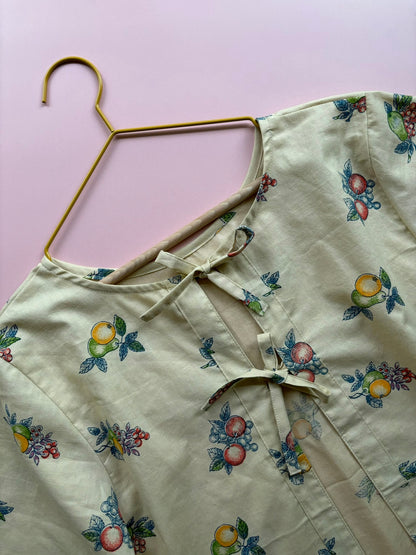 T'other Way Tie Top in Vintage Fruit Cotton