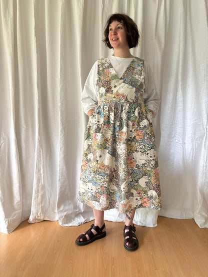 Hebden Pinafore in Vintage Sanderson 'Spot and Friends' - UK 16-18