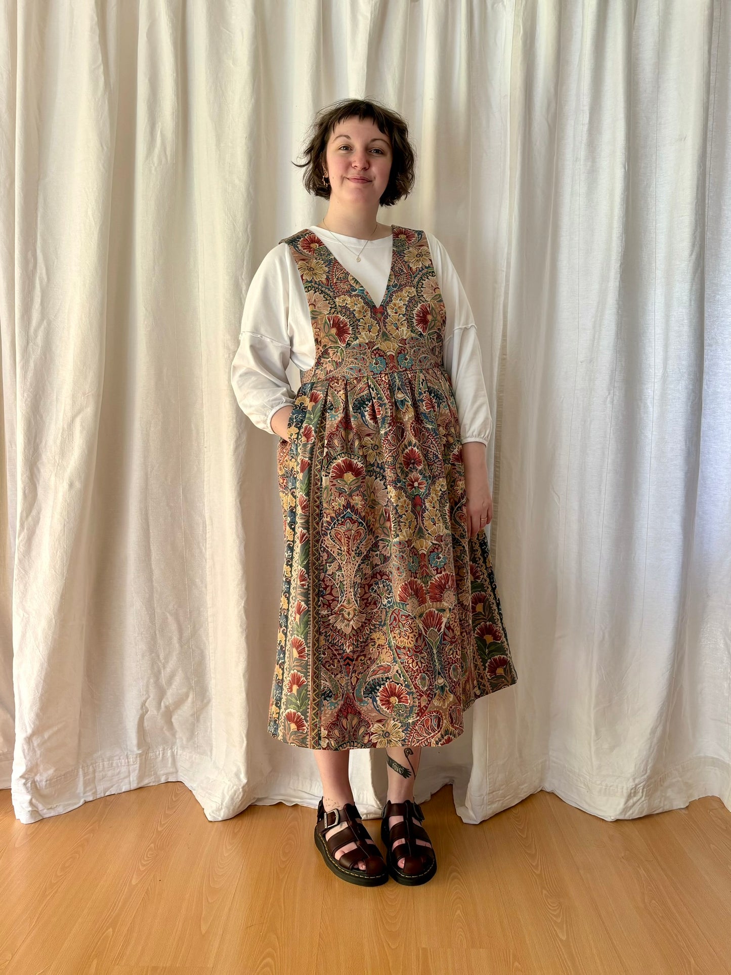 Hebden Pinafore in Vintage Cotton Paisley - UK 12-14